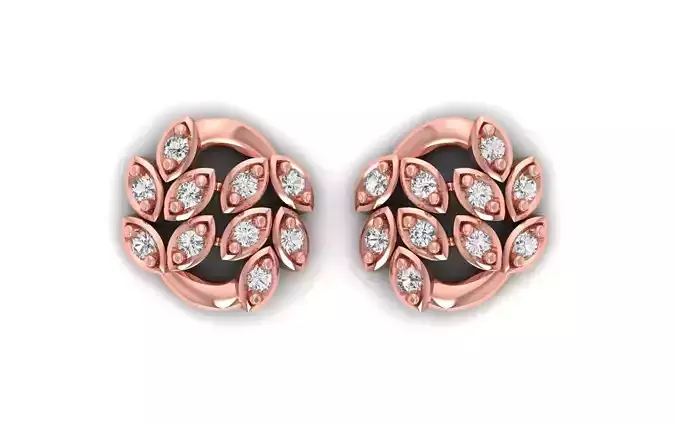 Women Stud Earrings 3dm STL OBJ FBX Renders Details