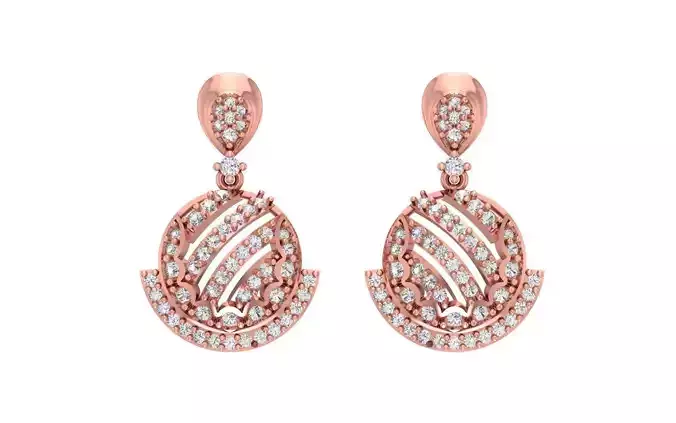 Women Drop  Earrings 3dm STL OBJ FBX Renders Details
