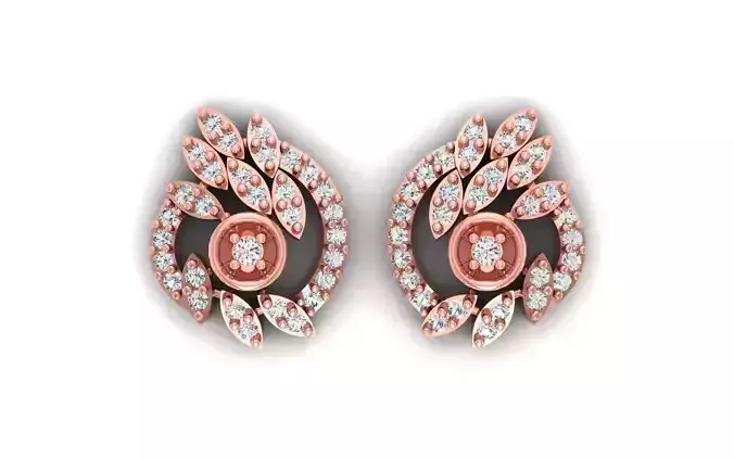 Women Stud Earrings 3dm STL OBJ FBX Renders Details