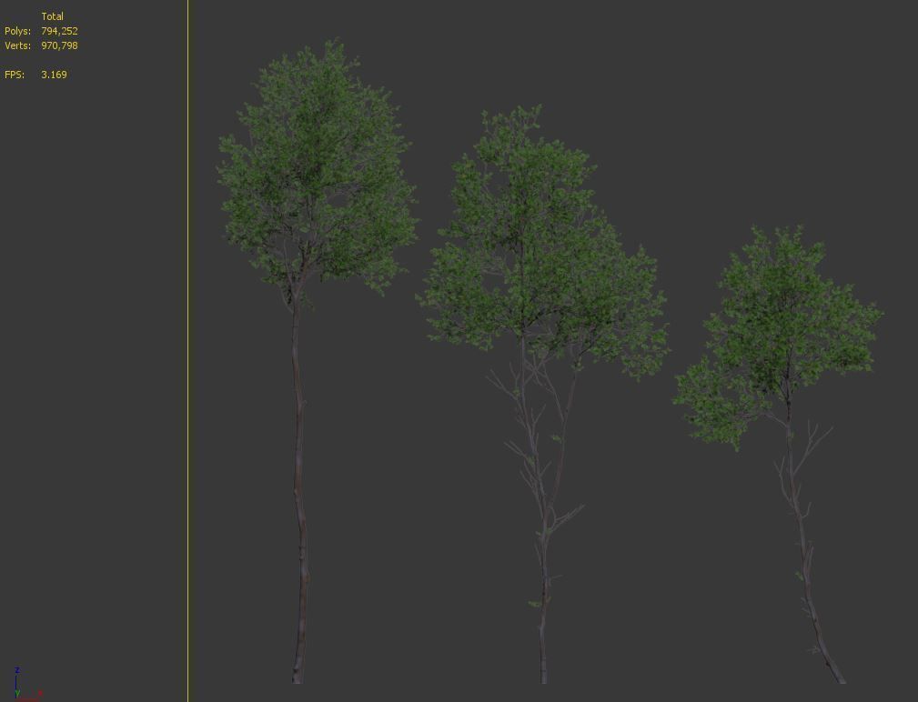 Forest trees set 01 3D model_7