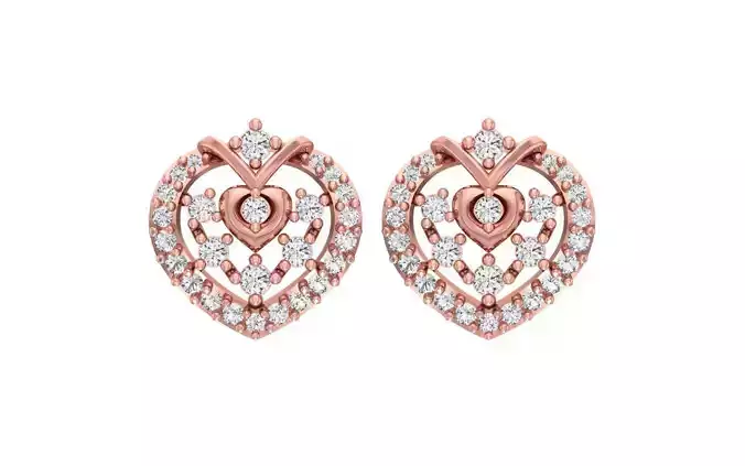 Women Stud Earrings 3dm STL OBJ FBX Renders Details