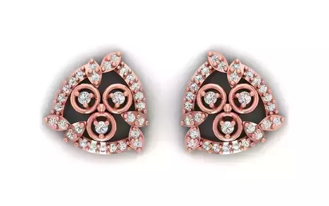 Women Stud Earrings 3dm STL OBJ FBX Renders Details