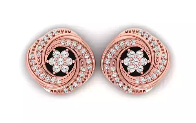 Women Stud Earrings 3dm STL OBJ FBX Renders Details