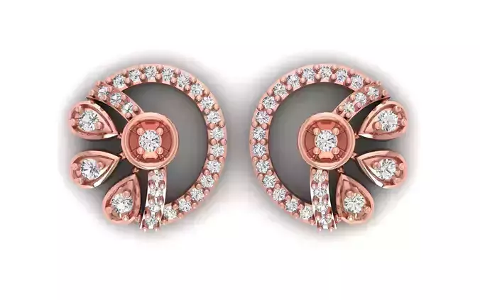 Women Stud Earrings 3dm STL OBJ FBX Renders Details