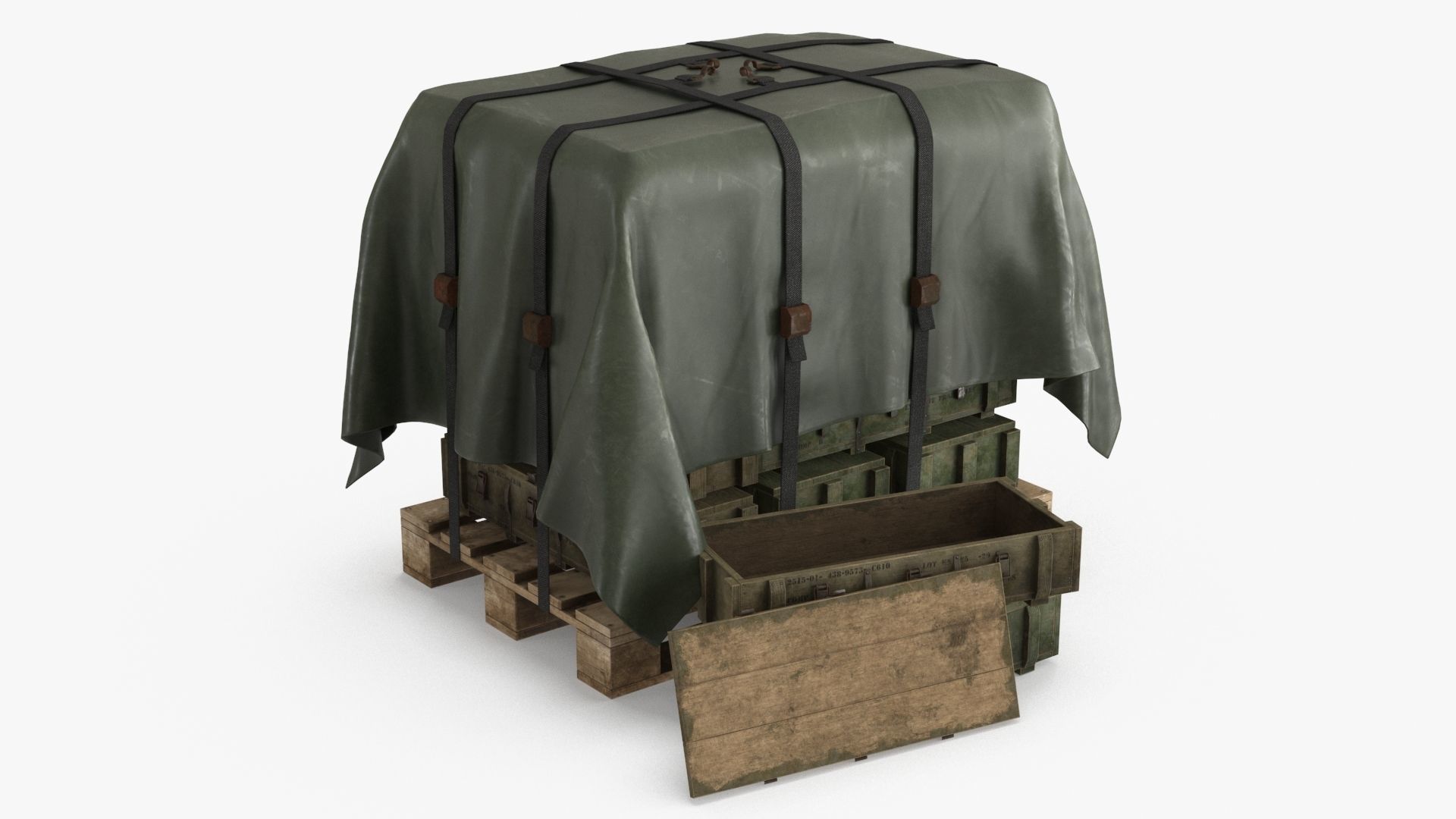 Ammo Military Cargo Case Low-poly 3D model_5