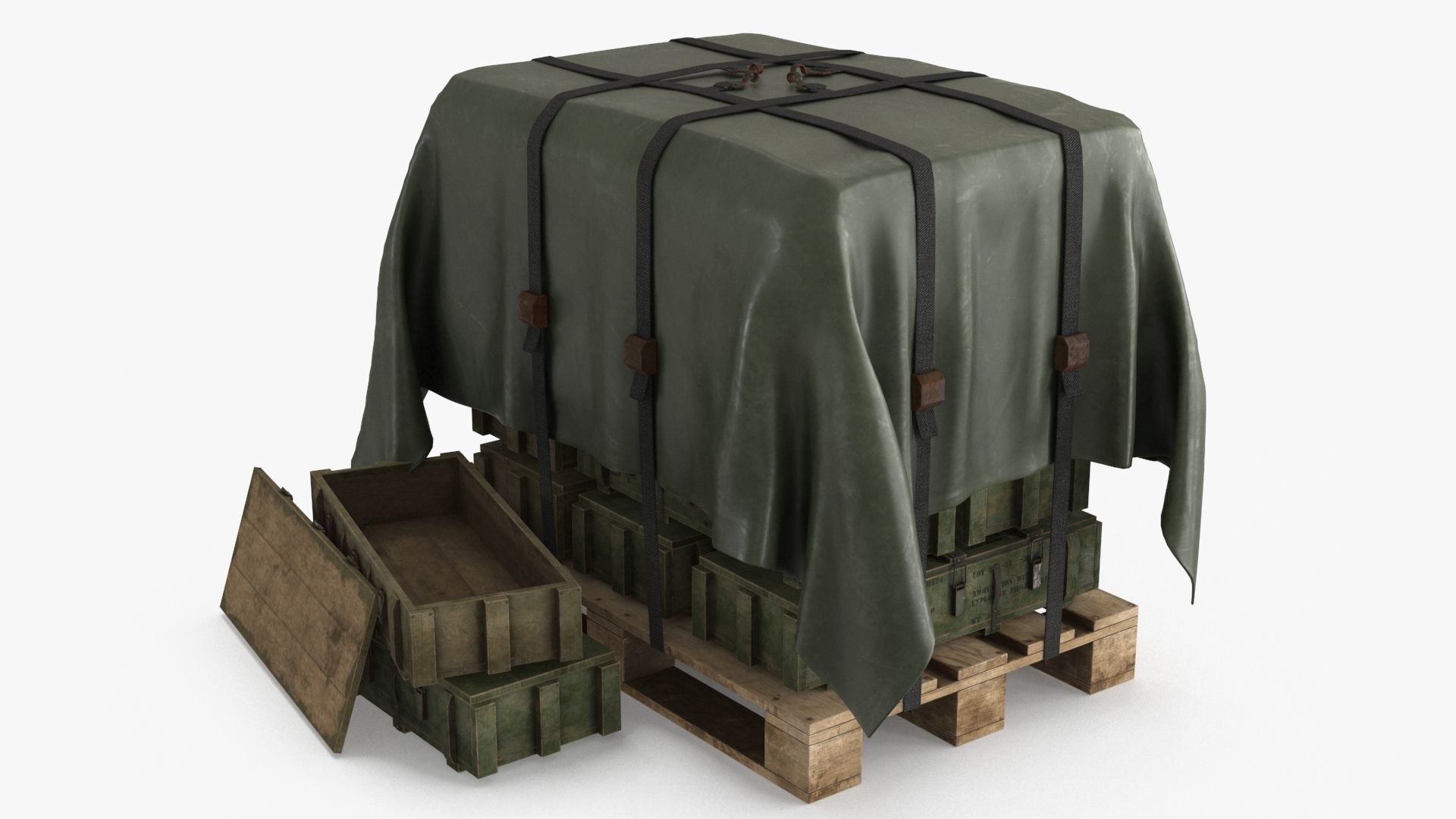 Ammo Military Cargo Case Low-poly 3D model_3