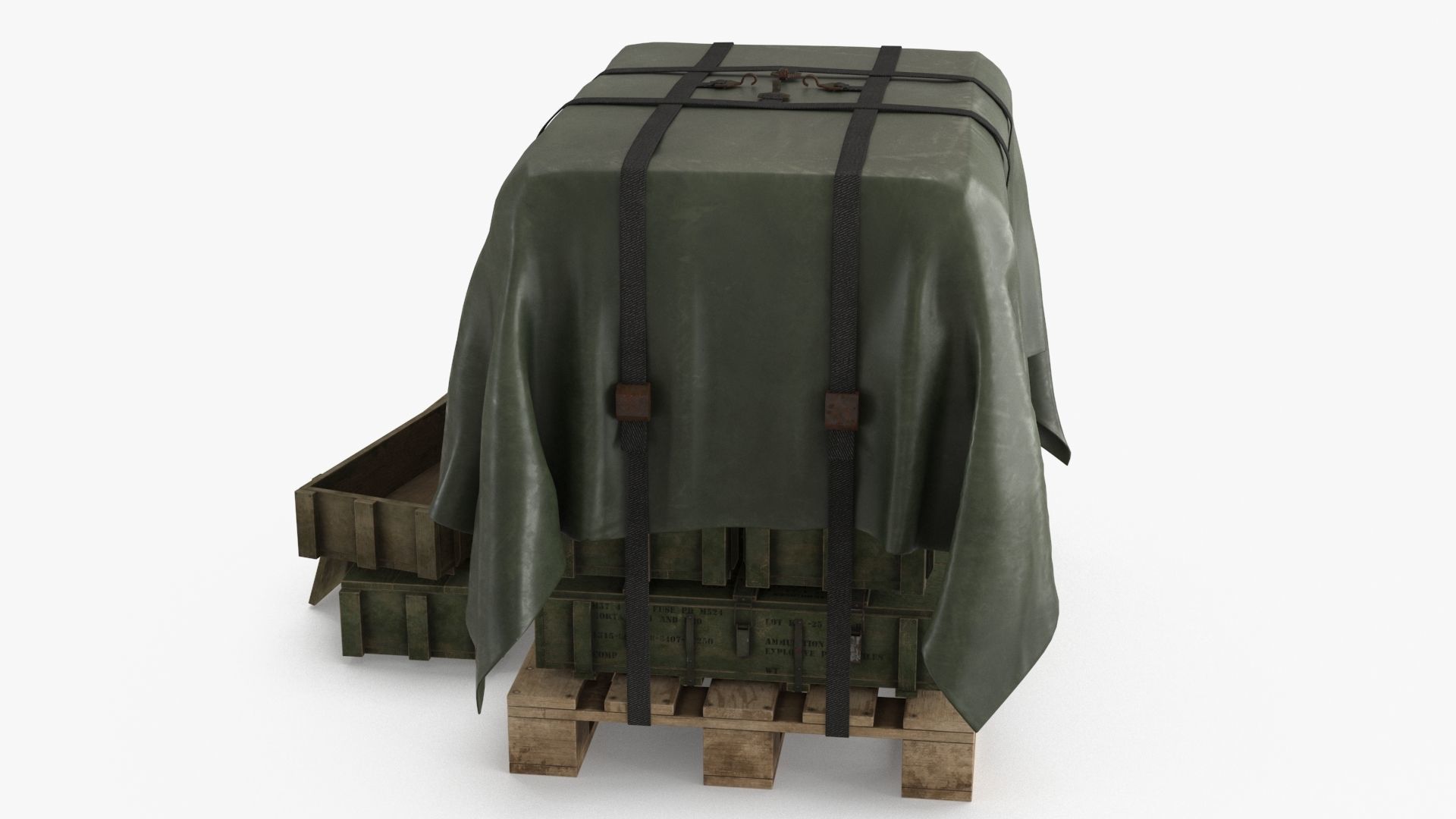 Ammo Military Cargo Case Low-poly 3D model_10