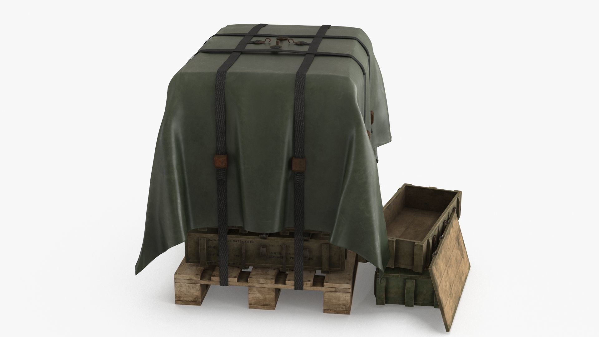 Ammo Military Cargo Case Low-poly 3D model_6