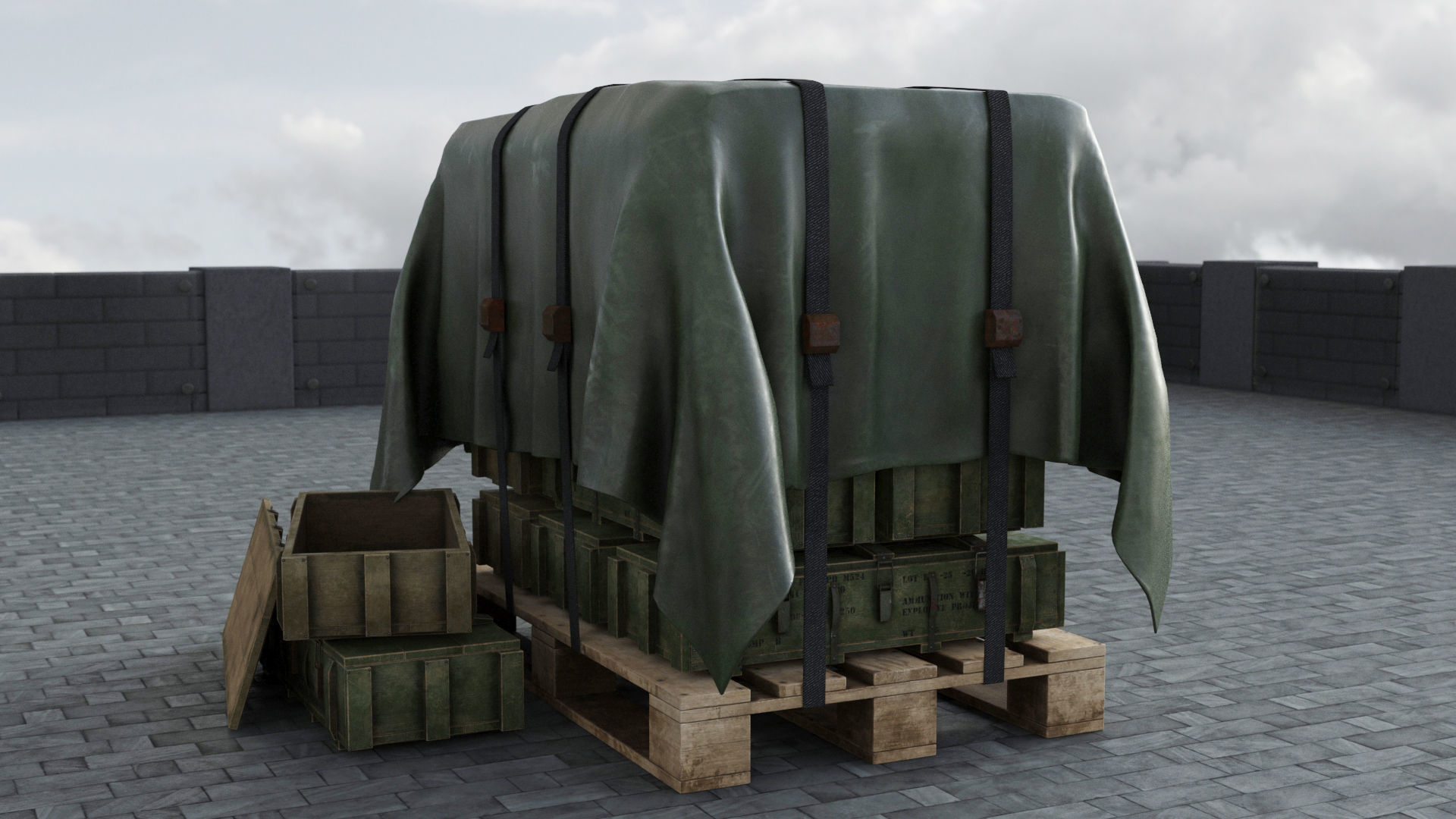 Ammo Military Cargo Case Low-poly 3D model_2