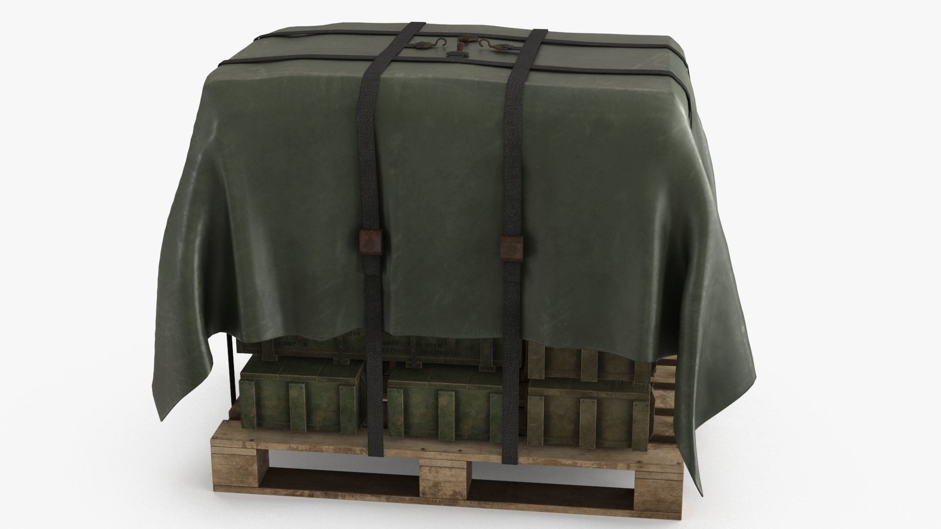 Ammo Military Cargo Case Low-poly 3D model_8