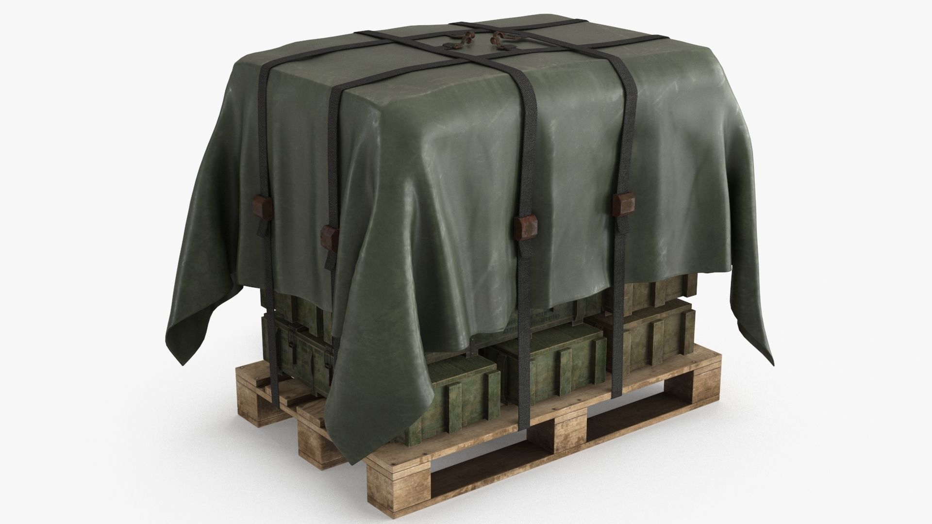 Ammo Military Cargo Case Low-poly 3D model_9