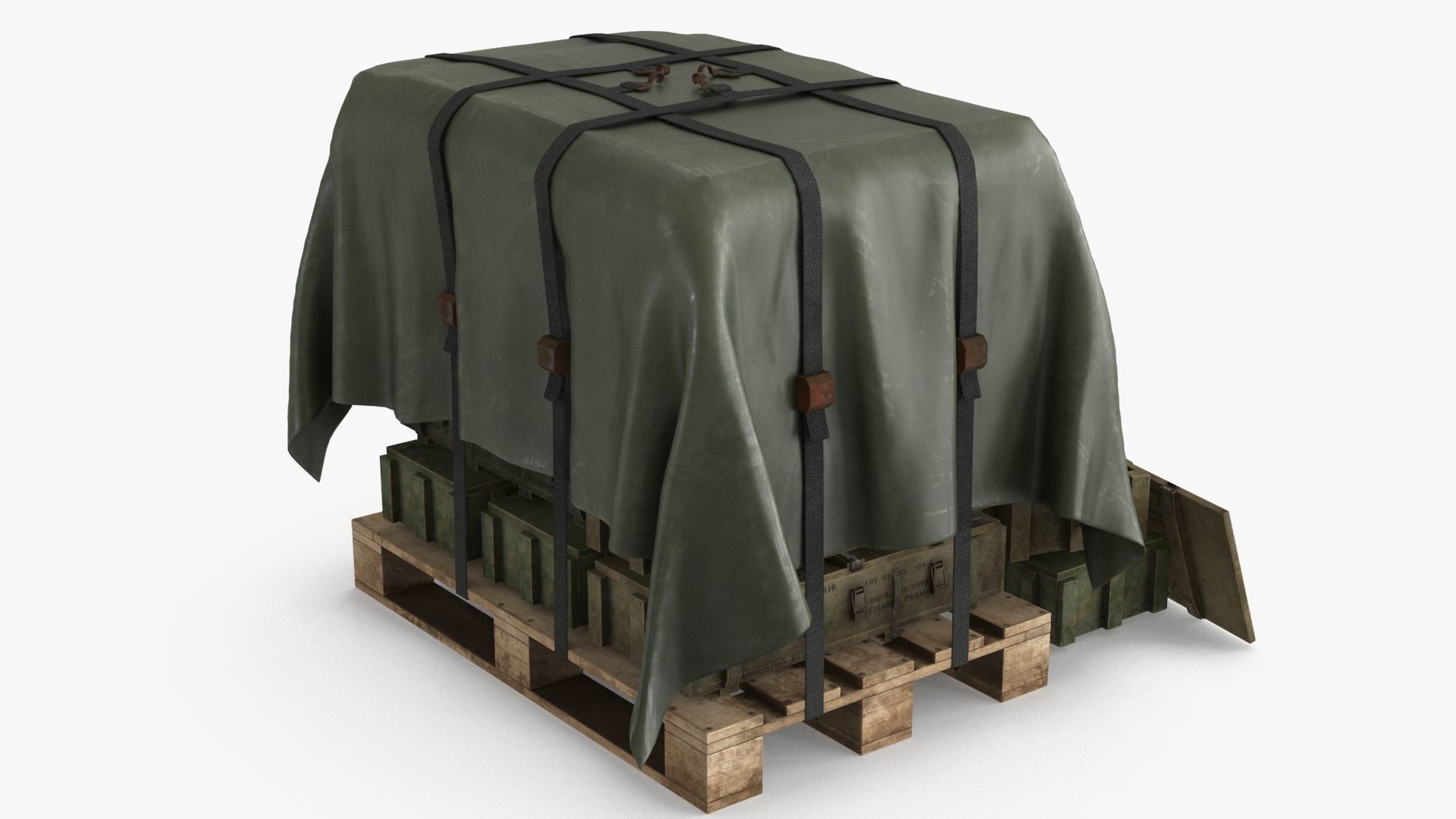 Ammo Military Cargo Case Low-poly 3D model_7
