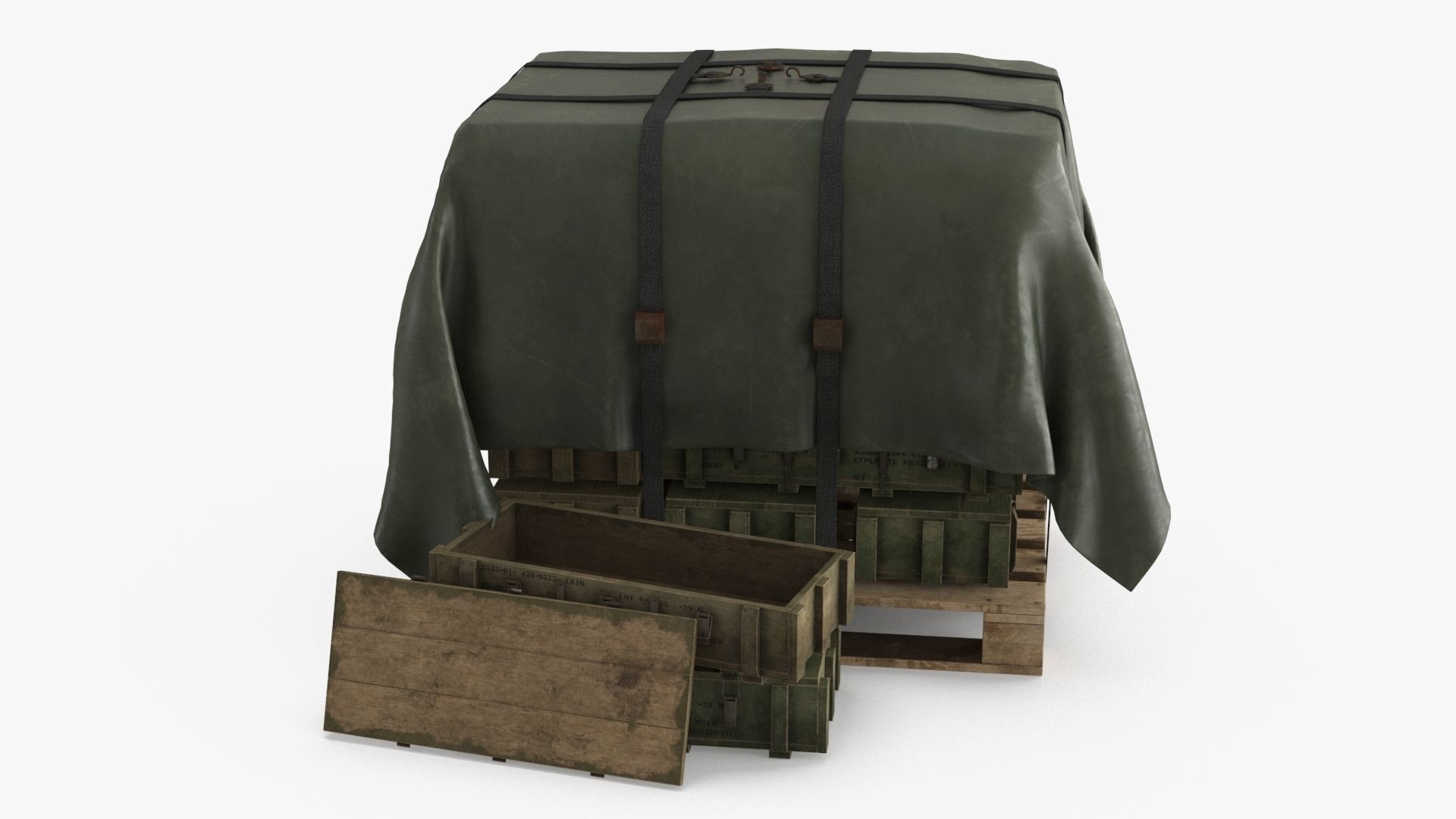 Ammo Military Cargo Case Low-poly 3D model_4