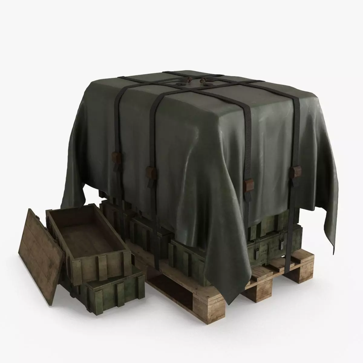 Ammo Military Cargo Case Low-poly 3D model_0