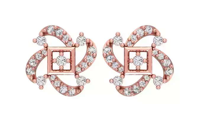 Women Stud Earrings 3dm STL OBJ FBX Renders Details