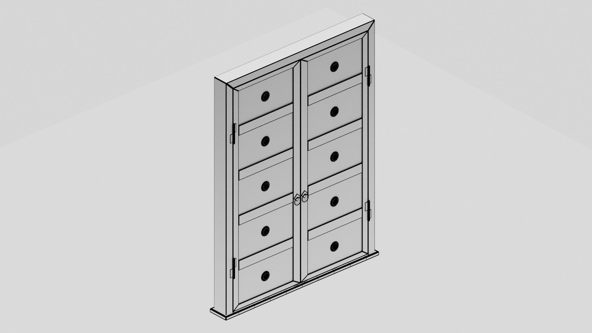 Japanese Furniture Kit - Door Typ A Low-poly 3D model_10