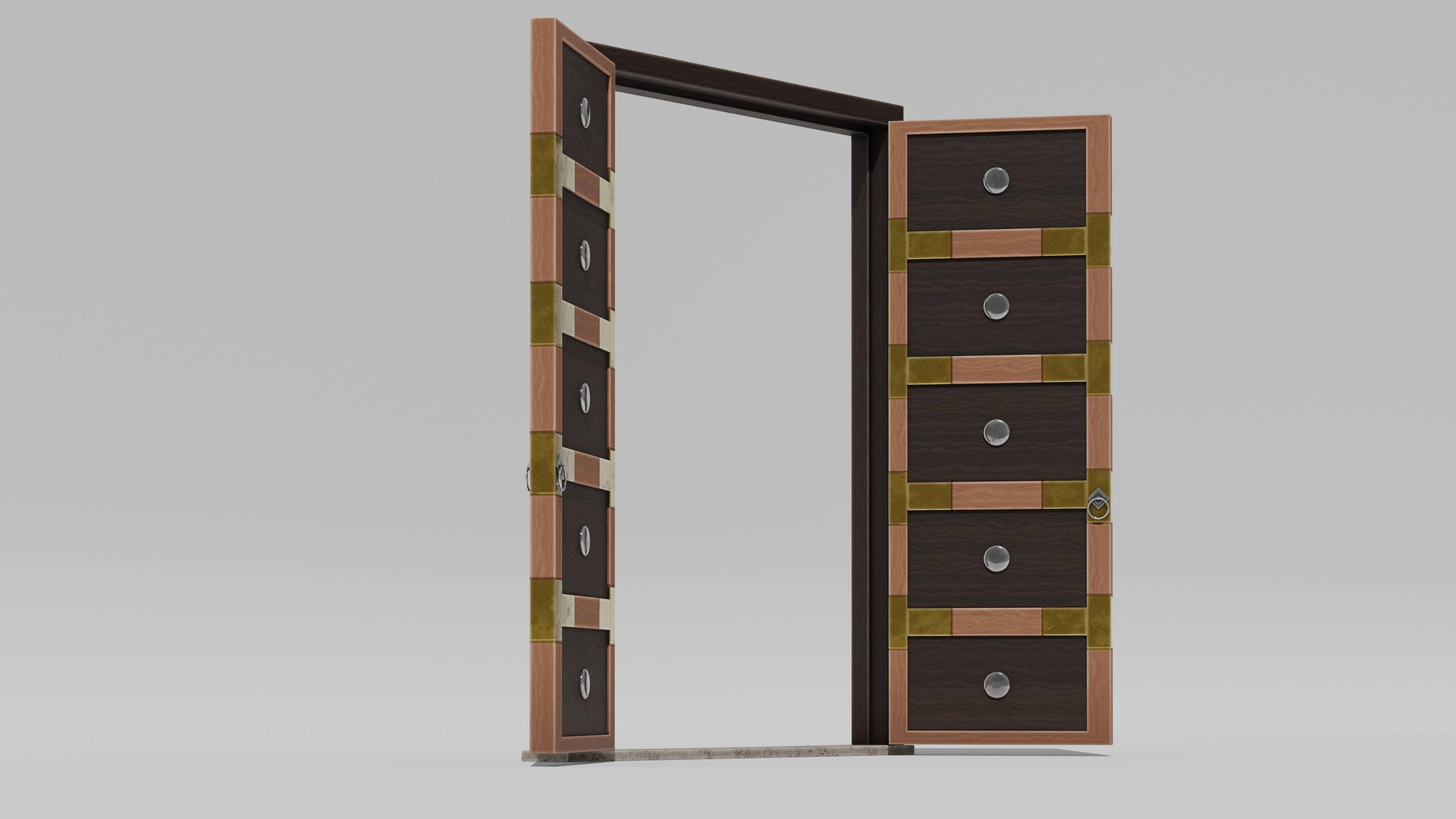 Japanese Furniture Kit - Door Typ A Low-poly 3D model_2