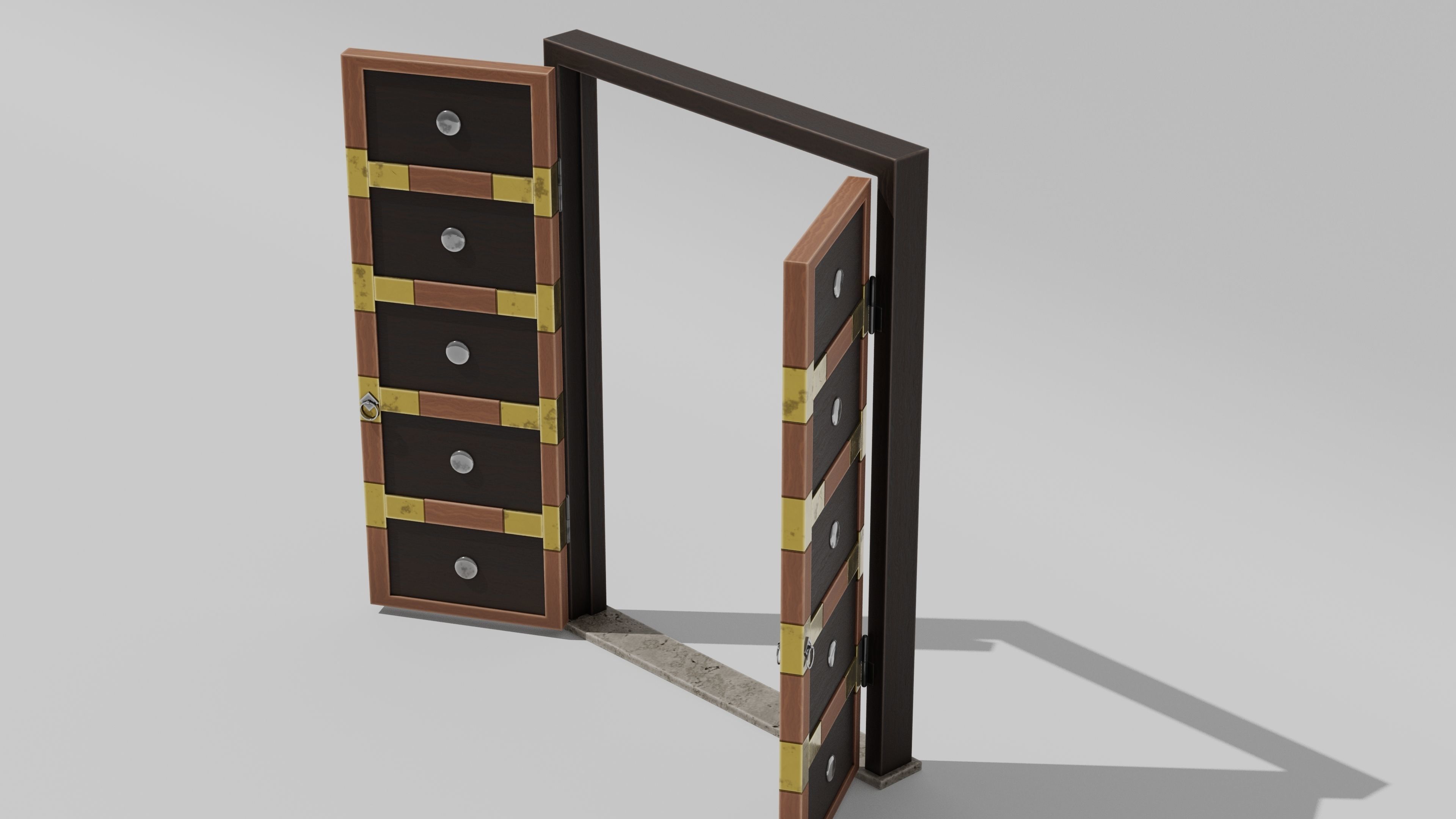 Japanese Furniture Kit - Door Typ A Low-poly 3D model_1