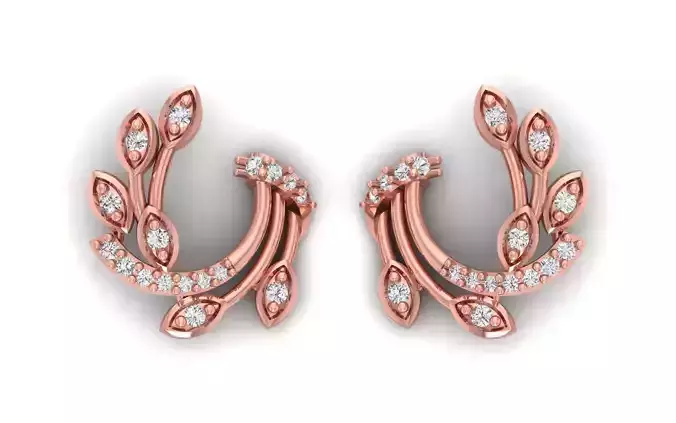 Women Stud Earrings 3dm STL OBJ FBX Renders Details