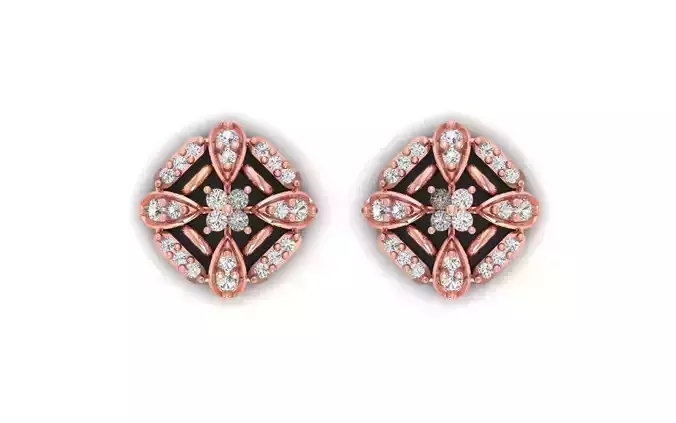 Women Stud Earrings 3dm STL OBJ FBX Renders Details