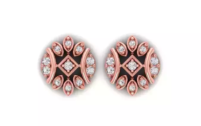 Women Stud Earrings 3dm STL OBJ FBX Renders Details