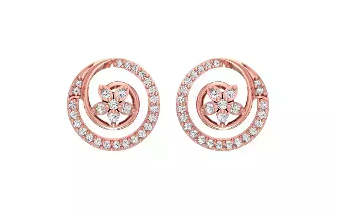 Women Stud Earrings 3dm STL OBJ FBX Renders Details