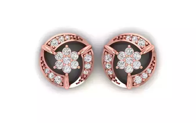 Women Stud Earrings 3dm STL OBJ FBX Renders Details