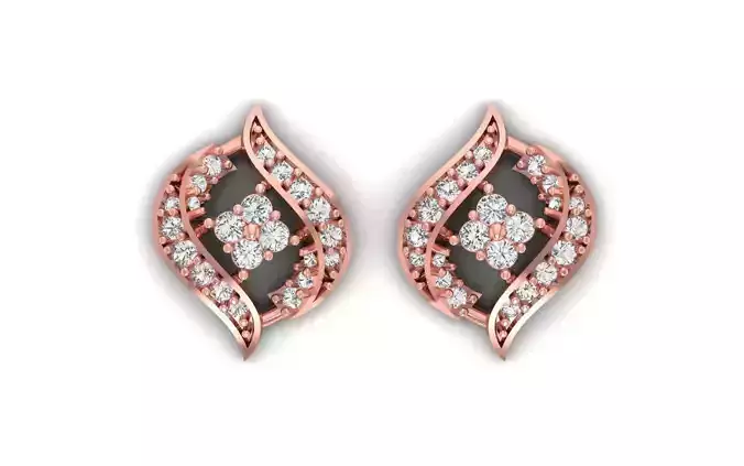 Women Stud Earrings 3dm STL OBJ FBX Renders Details