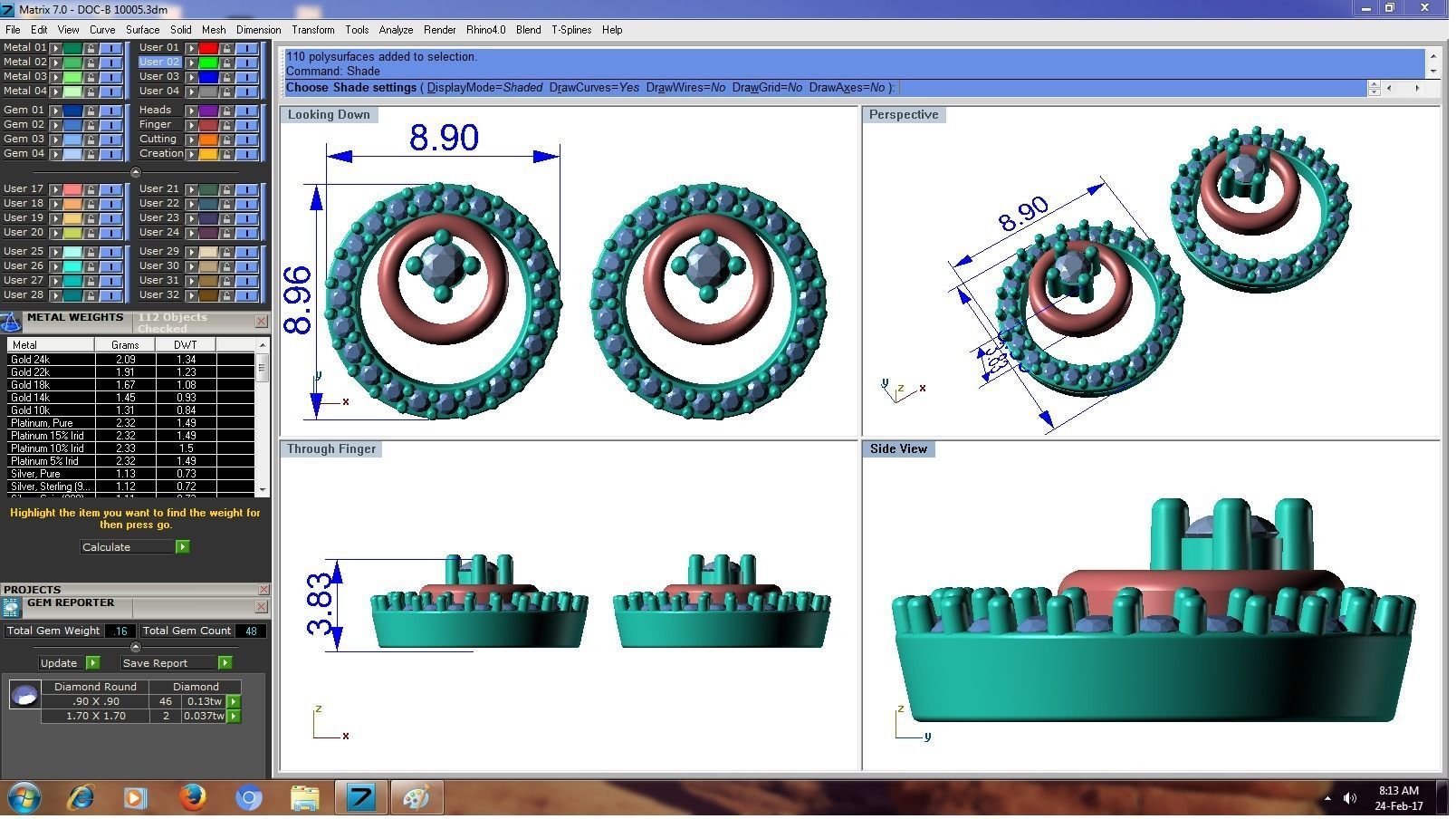 Women Stud Earrings 3dm STL OBJ FBX Renders Details 3D print model_3