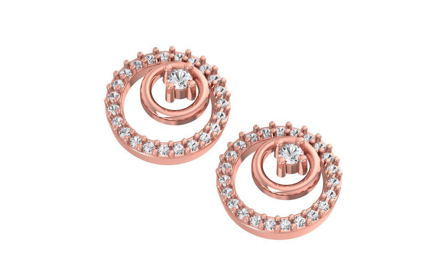 Women Stud Earrings 3dm STL OBJ FBX Renders Details 3D print model_2