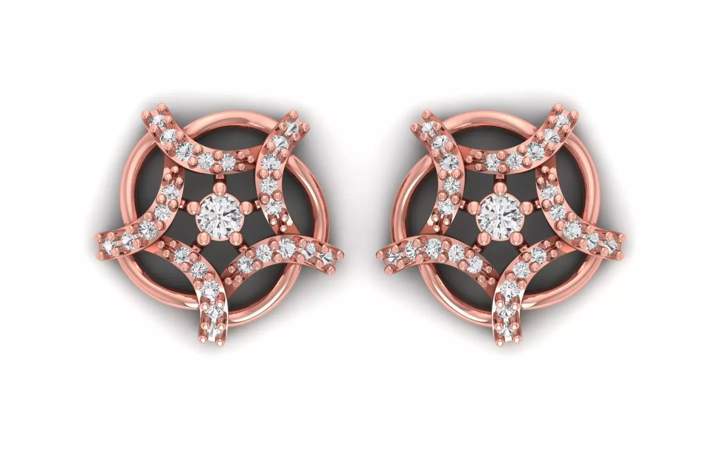 Women Star Stud Earrings 3dm STL OBJ FBX Renders Details 3D print model