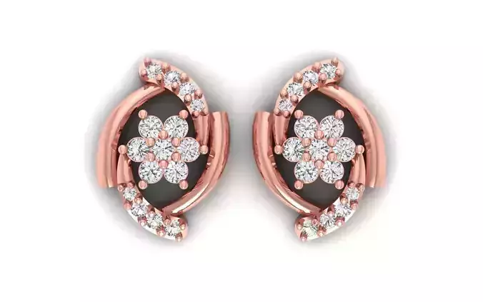 Women Stud Earrings 3dm STL OBJ FBX Renders Details