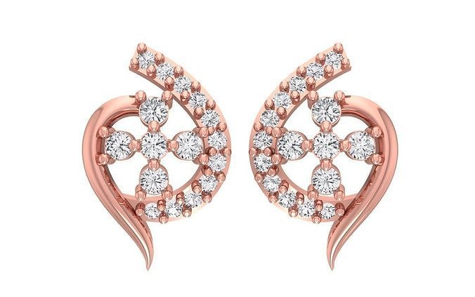 Women Stud Flower Earrings 3dm STL OBJ FBX Renders Details 3D print model