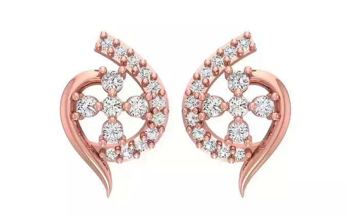 Women Stud Flower Earrings 3dm STL OBJ FBX Renders Details