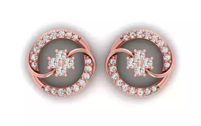 Women Stud Earrings 3dm STL OBJ FBX Renders Details