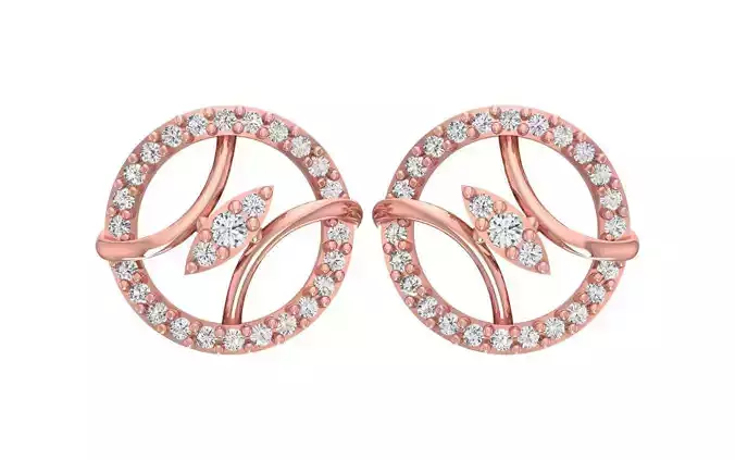 Women Stud Earrings 3dm STL OBJ FBX Renders Details