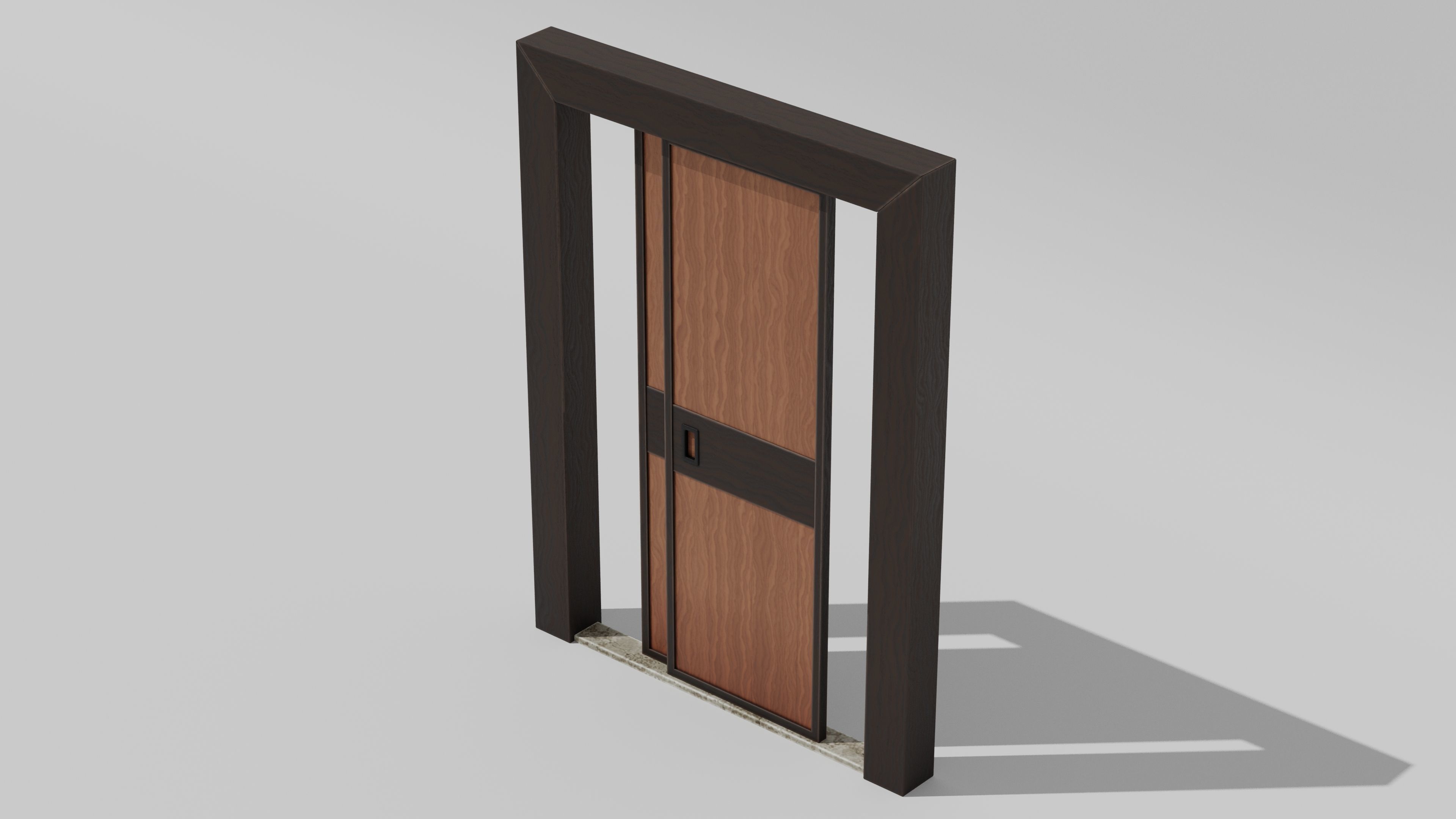 Japanese Furniture Kit - Door Typ B Low-poly 3D model_2