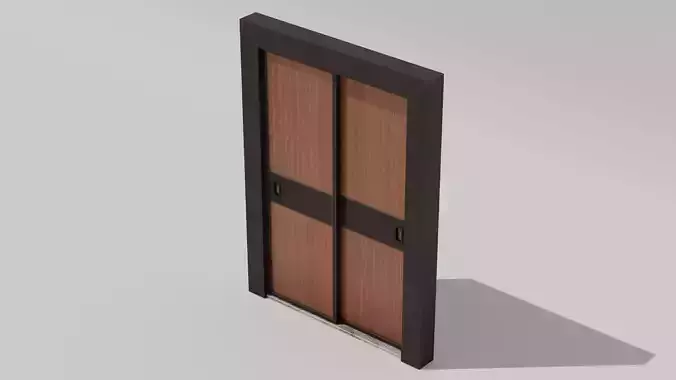 Japanese Furniture Kit - Door Typ B Low-poly 3D model