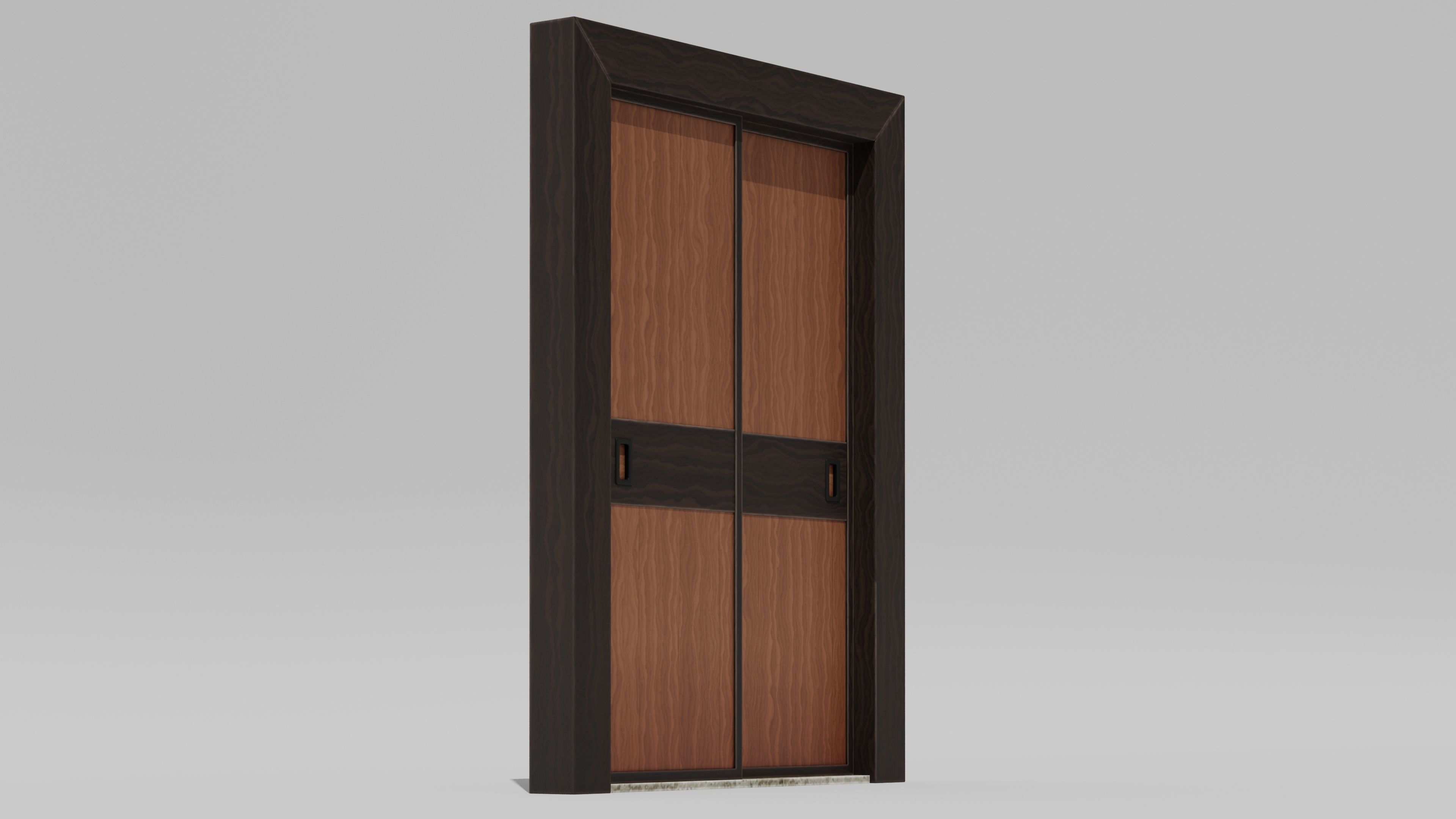 Japanese Furniture Kit - Door Typ B Low-poly 3D model_3