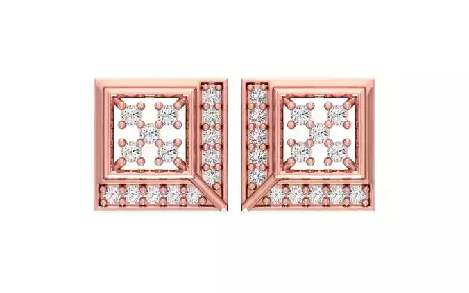 Women Stud Earrings 3dm STL OBJ FBX Renders Details