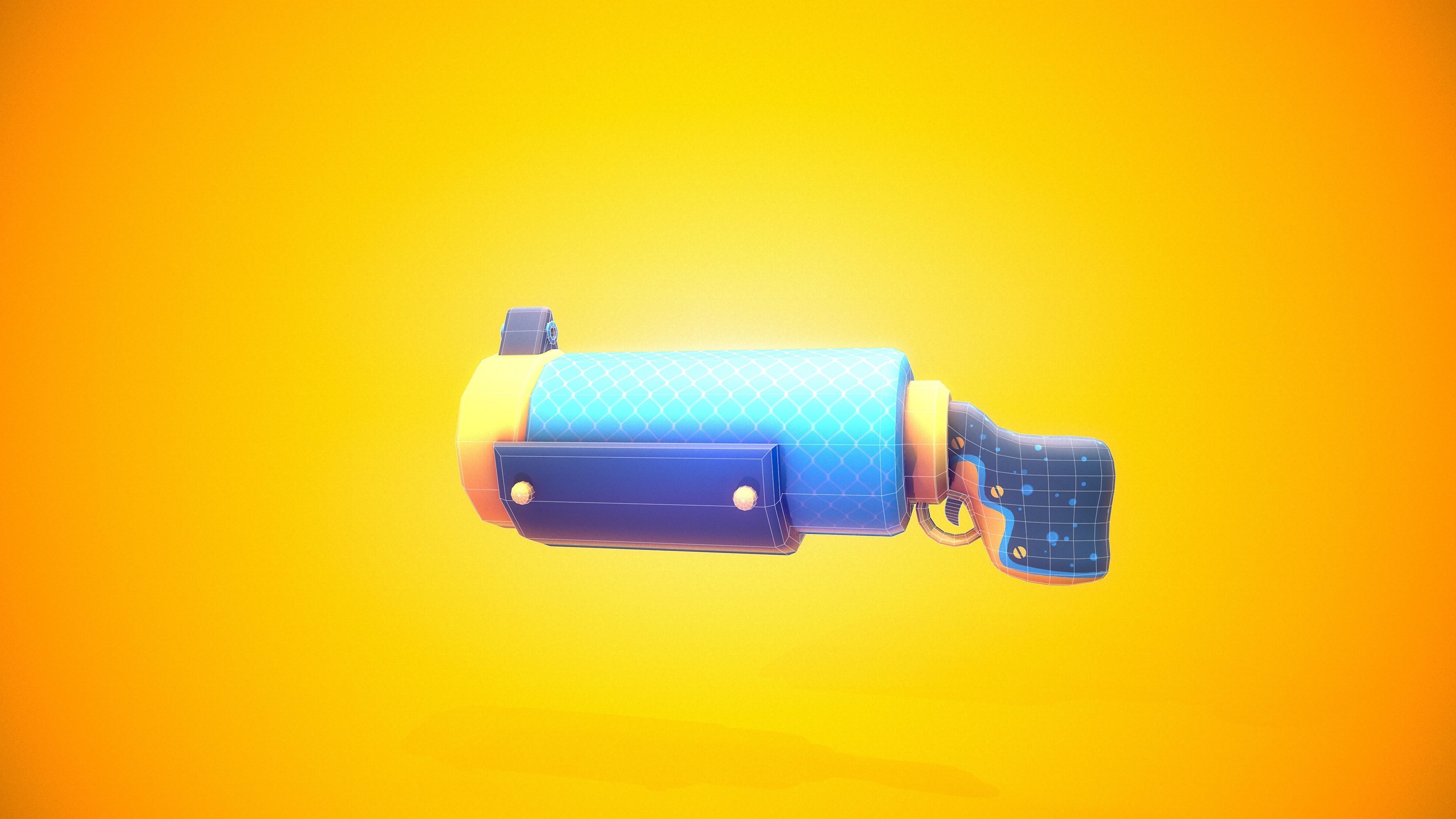 Stylized Shotgun Low-poly Low-poly 3D model_7
