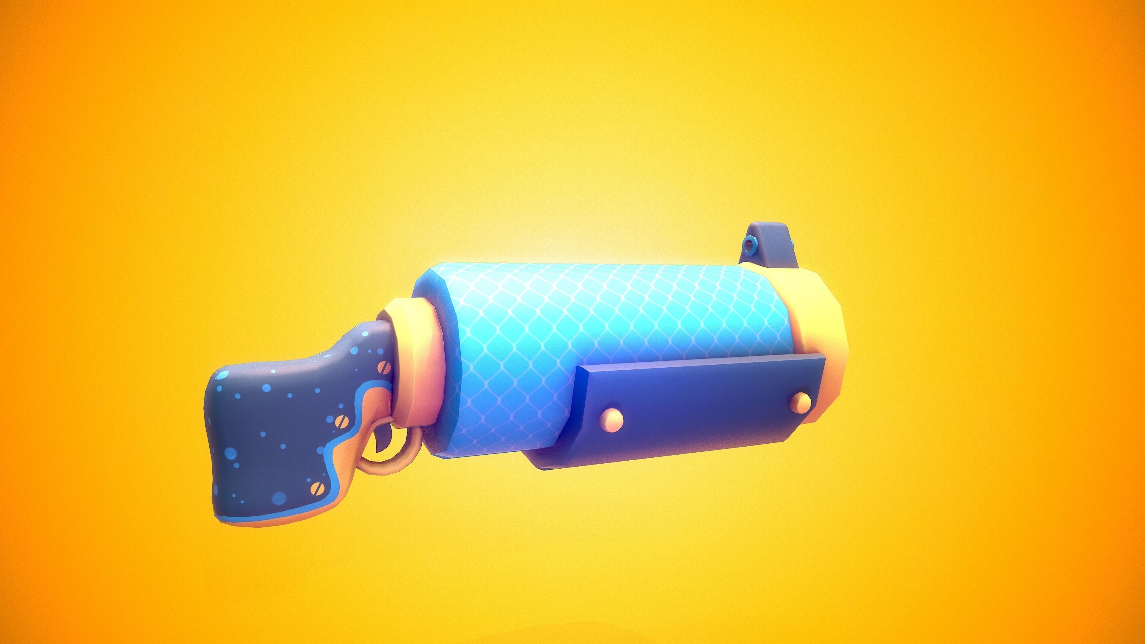 Stylized Shotgun Low-poly Low-poly 3D model_4