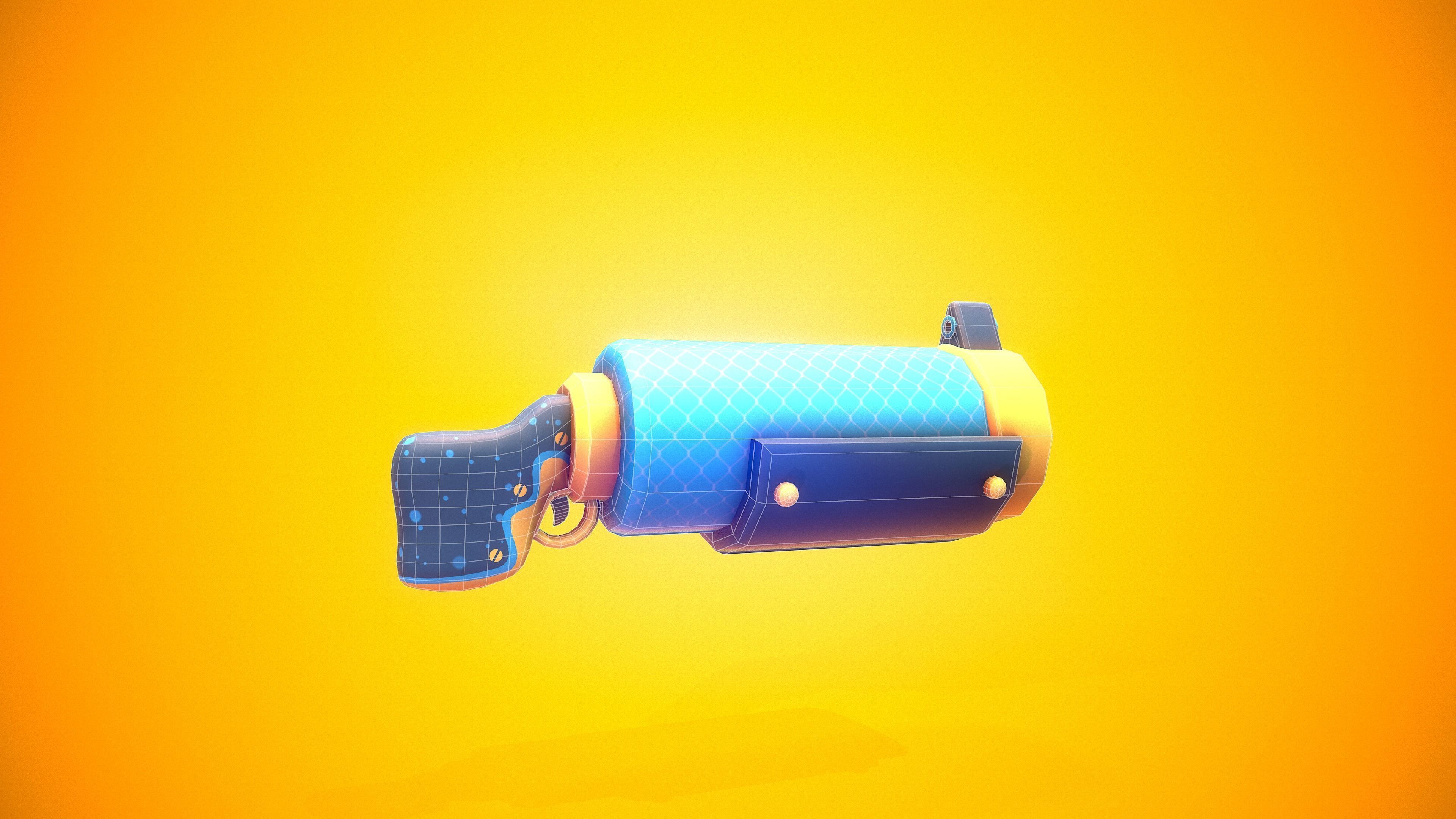 Stylized Shotgun Low-poly Low-poly 3D model_6