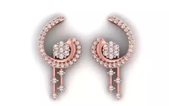 Women Drop  Earrings 3dm STL OBJ FBX Renders Details