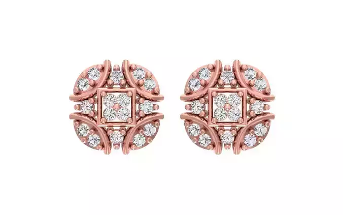 Women Stud Earrings 3dm STL OBJ FBX Renders Details