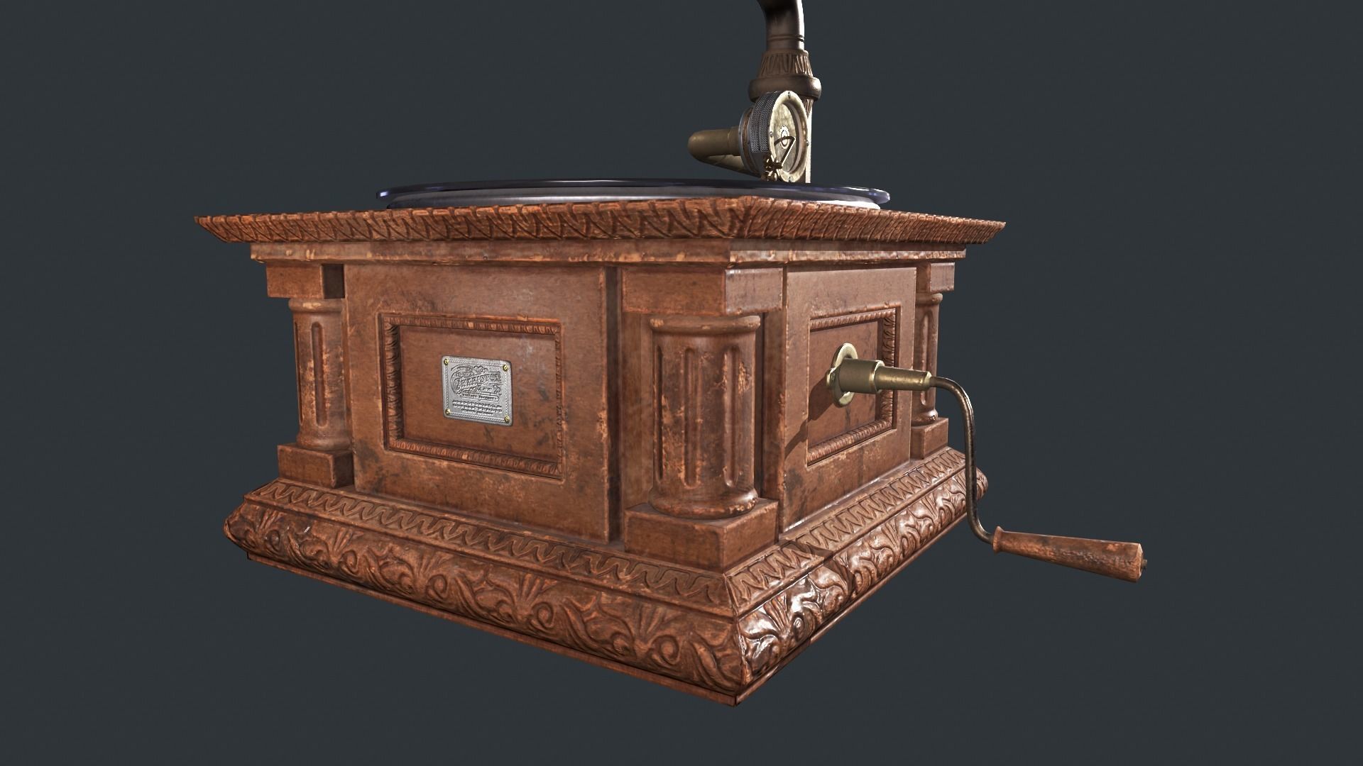 Phonograph gramophone Low-poly 3D model_2