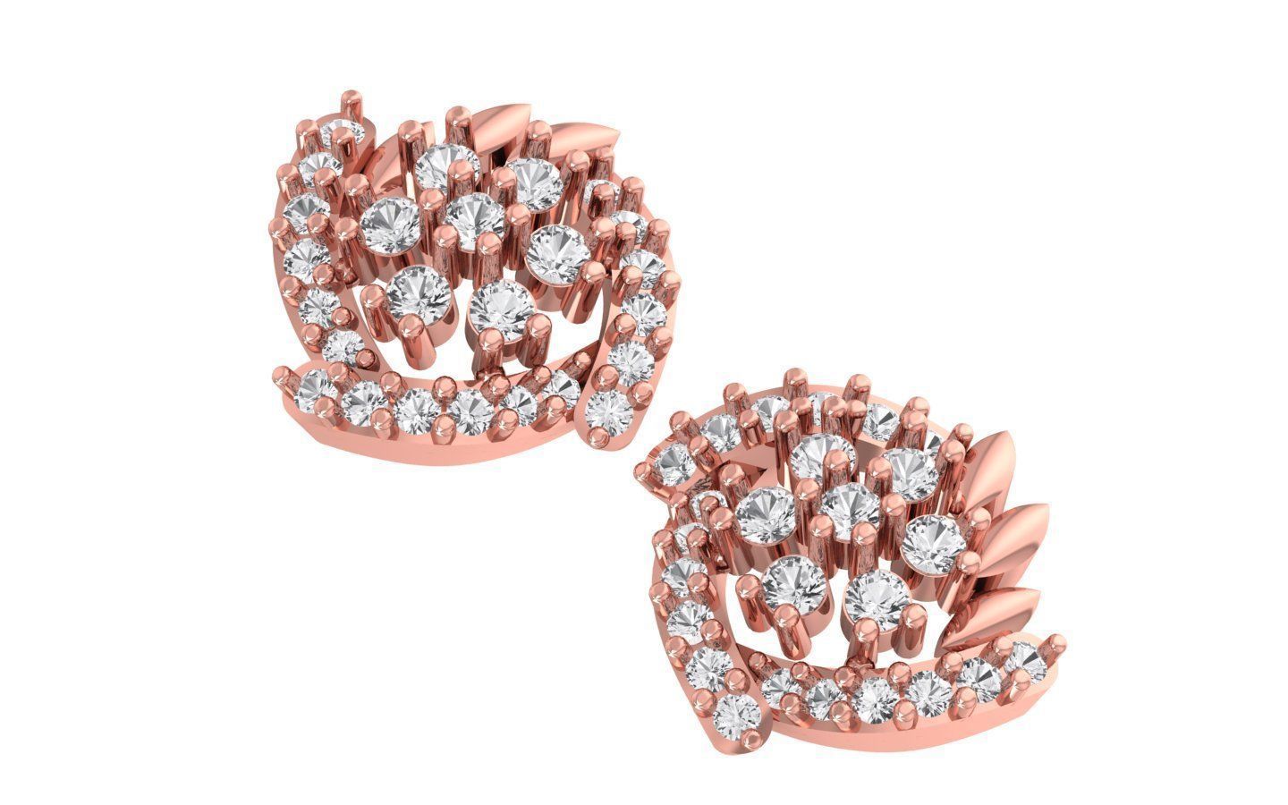 Women Flower Stud Earrings 3dm STL OBJ FBX Renders Details 3D print model_2