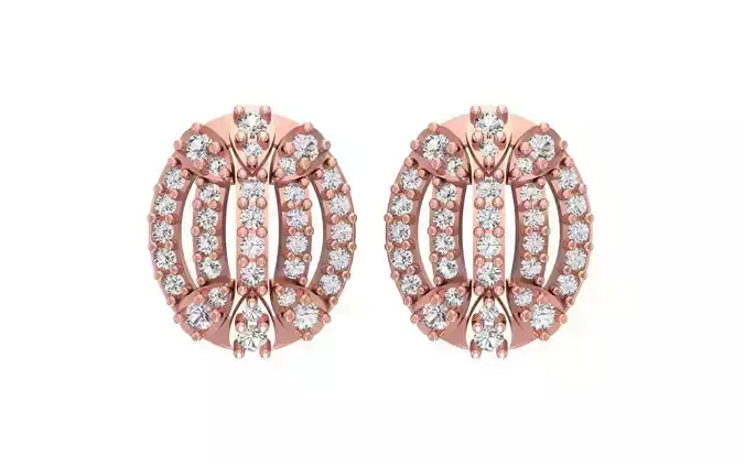 Women Stud Earrings 3dm STL OBJ FBX Renders Details