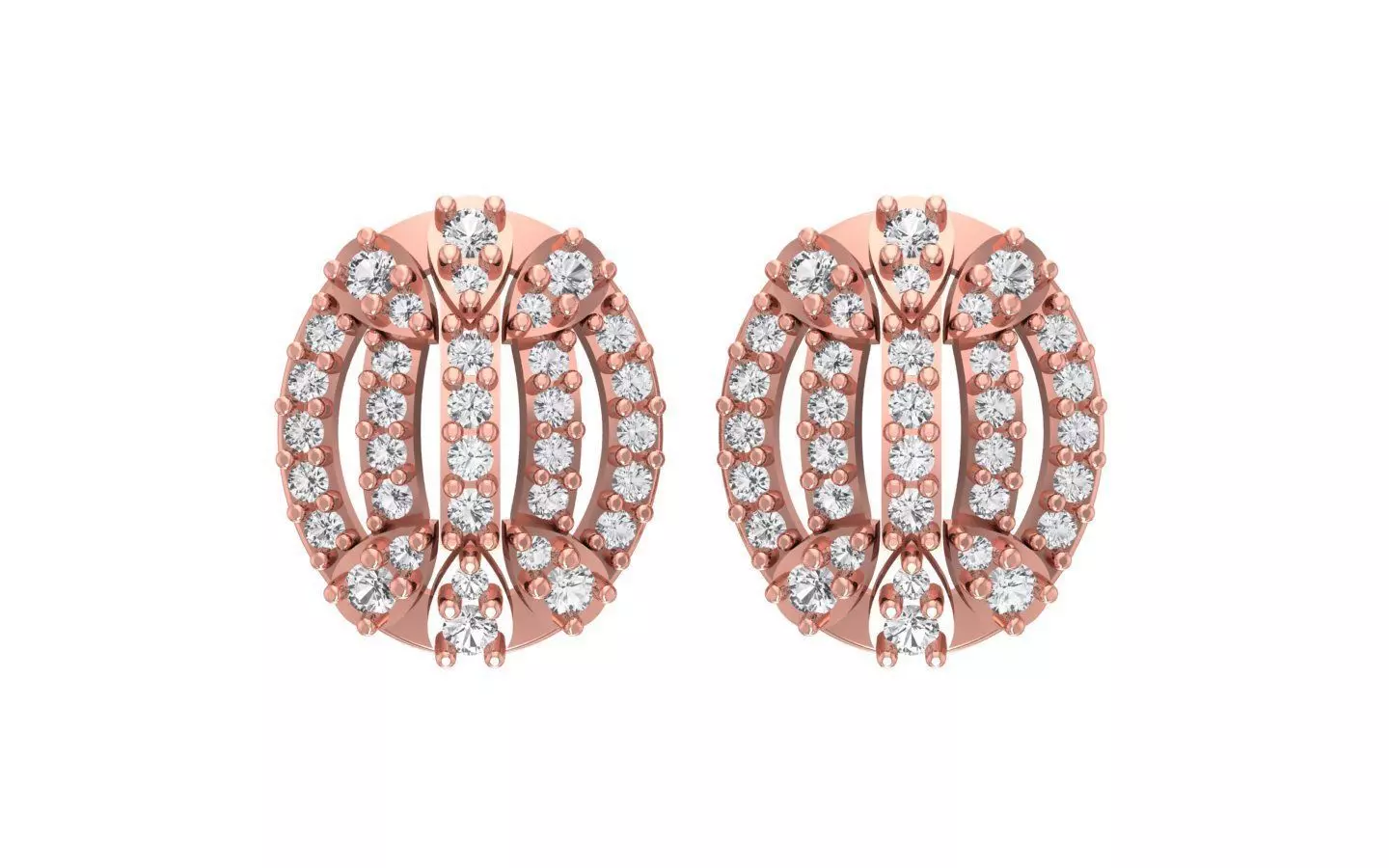 Women Stud Earrings 3dm STL OBJ FBX Renders Details 3D print model_0