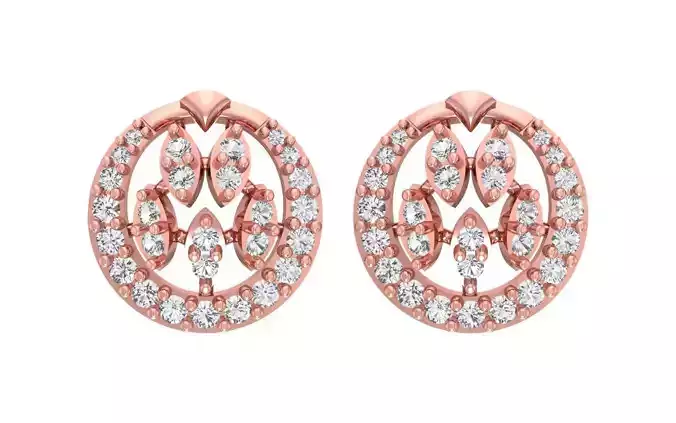 Women Stud Earrings 3dm STL OBJ FBX Renders Details